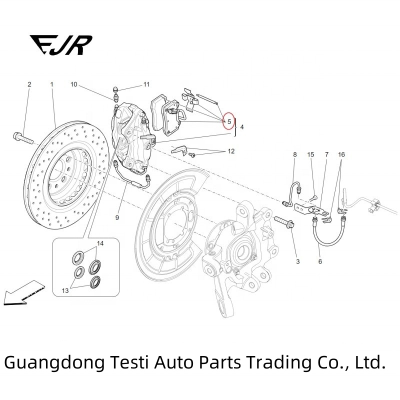 Quattroporte Rear Brake Pads And Liner Kit 980156007 673010325 673012377