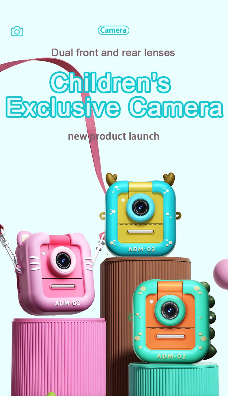 Kids Camera Instant Print,1080P Kids Instant Cameras That Print Photos,Christmas Birthday Gifts