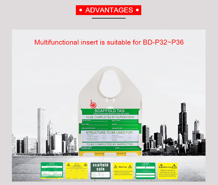 ABS Material Scaffold Safety Tags , Customized Width Lock Out Tag Out Tags