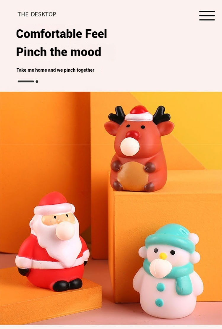 Children's Decompression Fidgets Toy Christmas Prank Bubble Blowing Venting Vinyl Toy for Relieving Stress by Squeezing