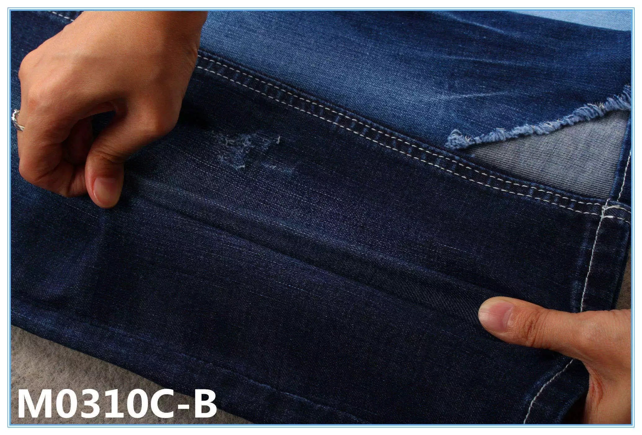 9.3 Oz 360 Degree 4 Way Stretch Raw Denim Fabric 63 Cotton 35 Polyester 1.5 Spandex