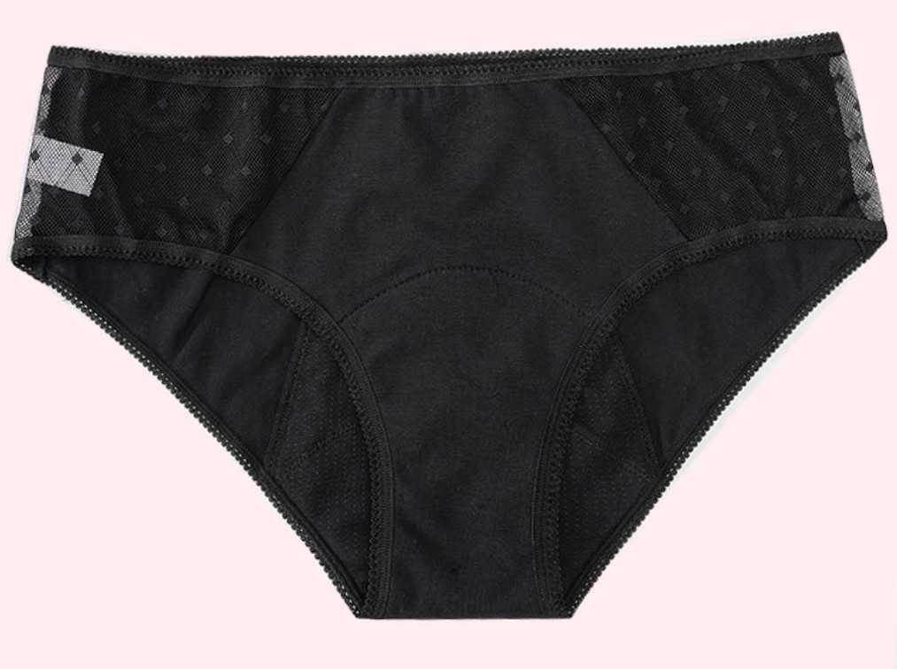 5xl Xxl Heavy Flow Period Panties Black Elastic Absorbent Menstrual Underwear Washable