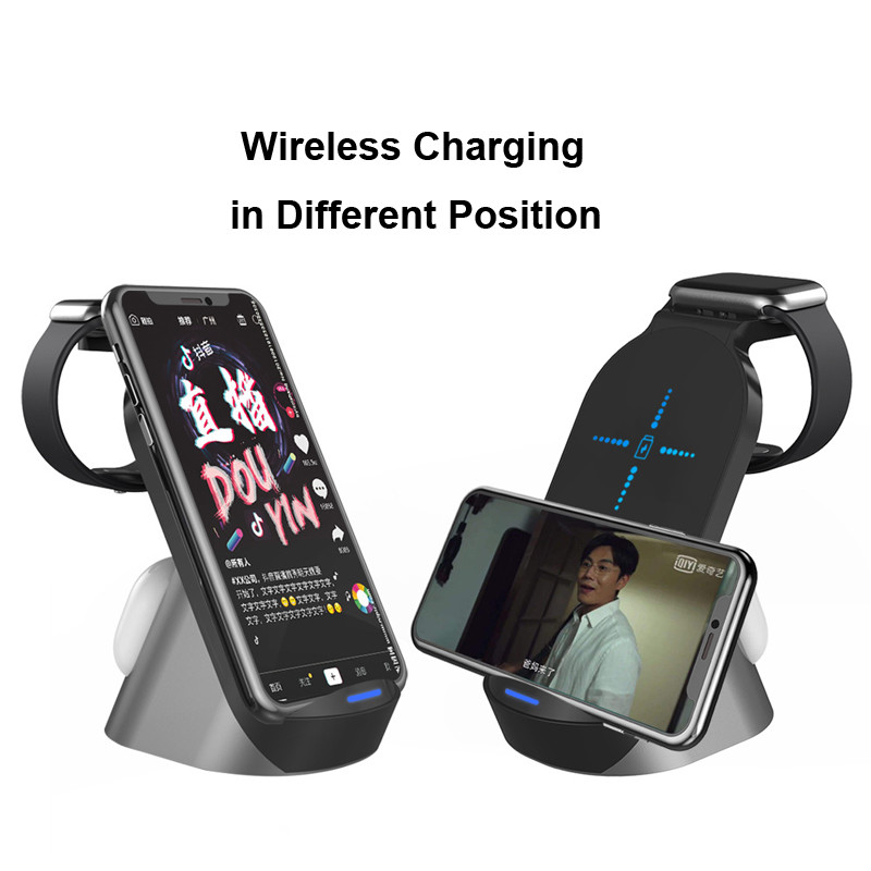 Distance 10mm 3 In 1 Charging Station 15W Wireless Charging Station