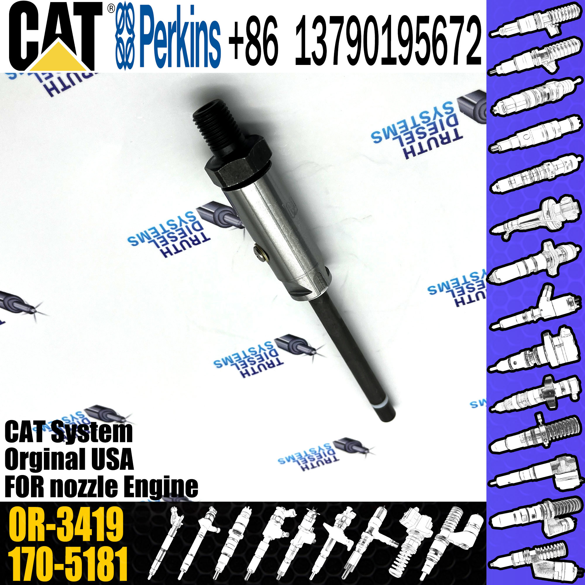 4W-7015 4W7015 0R3419 0R-3419 Diesel Engine Fuel injector nozzle For CAT