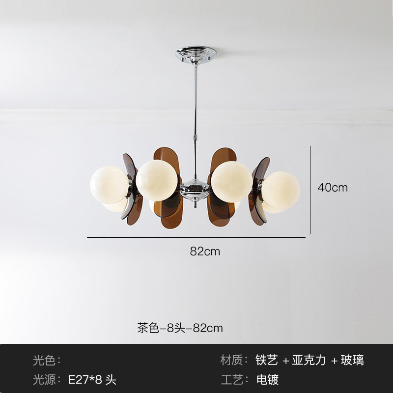 Nordic Middle Ancient Acrylic Beans Pendant Lamp Living Room Dining Room Study Restaurant lamp(WH-AP-548)
