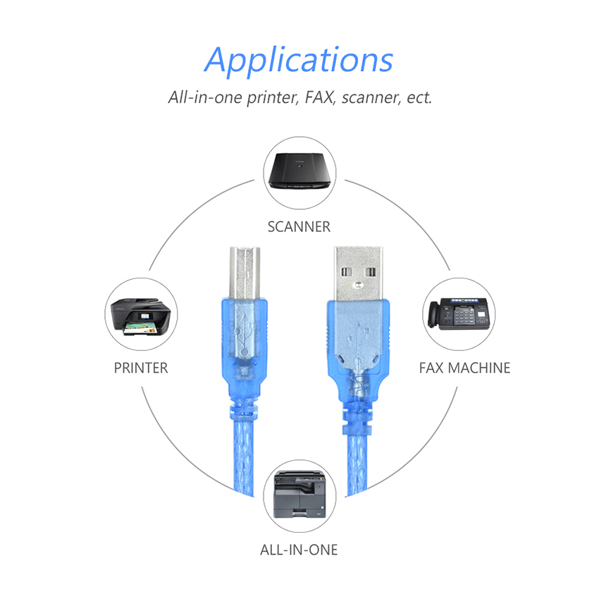 Fast Charger USB A Male To USB B Male USB 3.0 Extension Cord Data Wire
