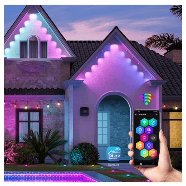 Christmas Track Lights 1.5W IP67 RGBW Outdoor and Indoor Intelligent Led Eaves Lights
