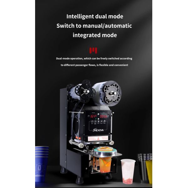 110V 220V Beverage Food Packaging Cup Sealing Machine Automatic Heating For Beverage Shop
