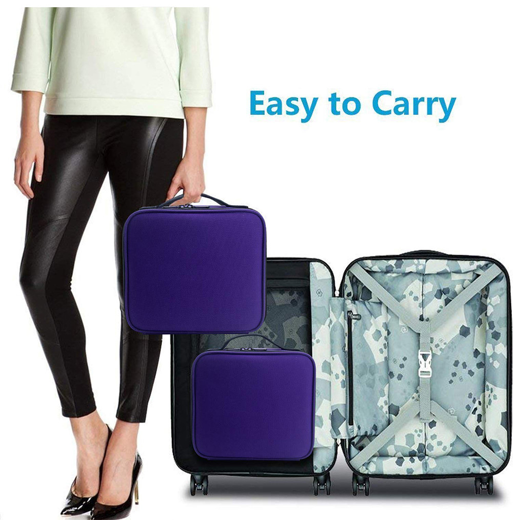 Multipurpose Cosmetic Organizer Travel Case With Adjustable Dividers