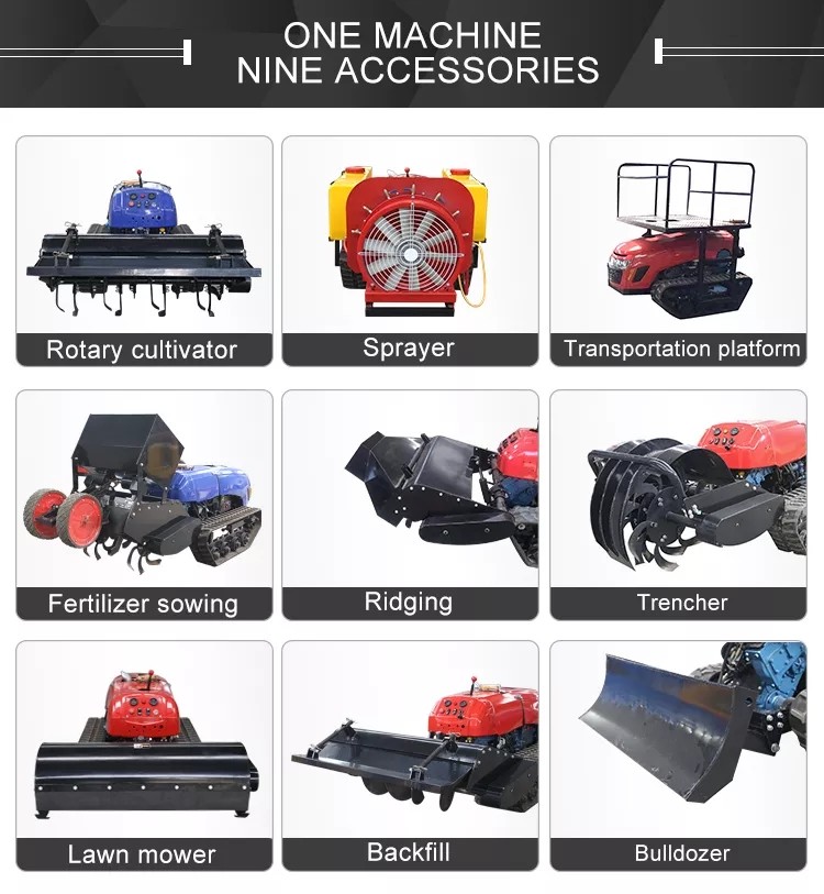 Rotary Tillage Crawler Farm Tractor 2200 rpm Mini Farm Tractor