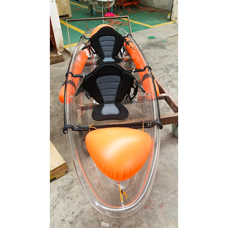 Two Person See Through Kayak Polycarbonate Resin Hull Material With Rudder