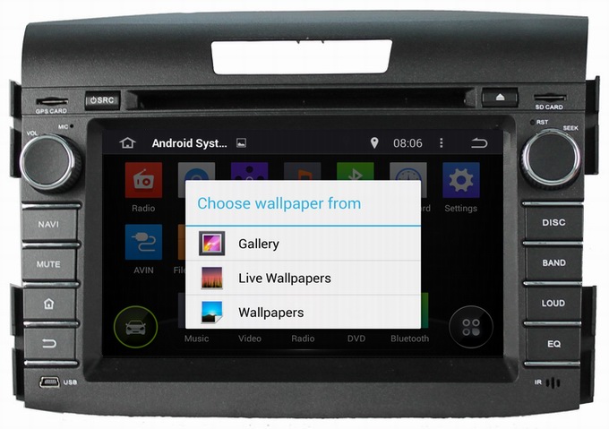 Ouchuangbo GPS Navigation Stereo Android 4.4 System Honda CRV 2012 DVD Multimedia Kit Radio Player OCB-8033D