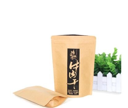 customized Printing 16oz natural kraft paper stand up pouch withwindow and zipper doypack packaging bag for kale chips