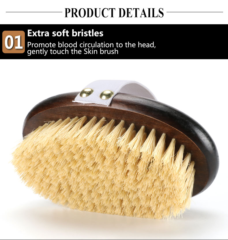 Oval Beech Wood Handle Body Brush r Dry Skin Shower Back Brush