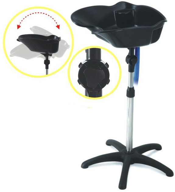 Black Hair Stylist Rolling Cart / Plastics Hairdressing Trolleys On Wheels