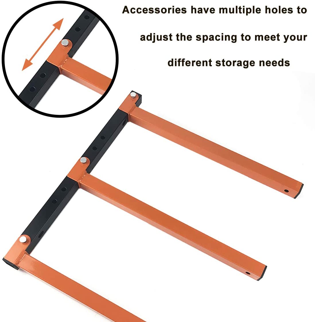 Wall Mounted Multifunction Wood Organizer and Lumber Storage Metal Rack with 3 Levels