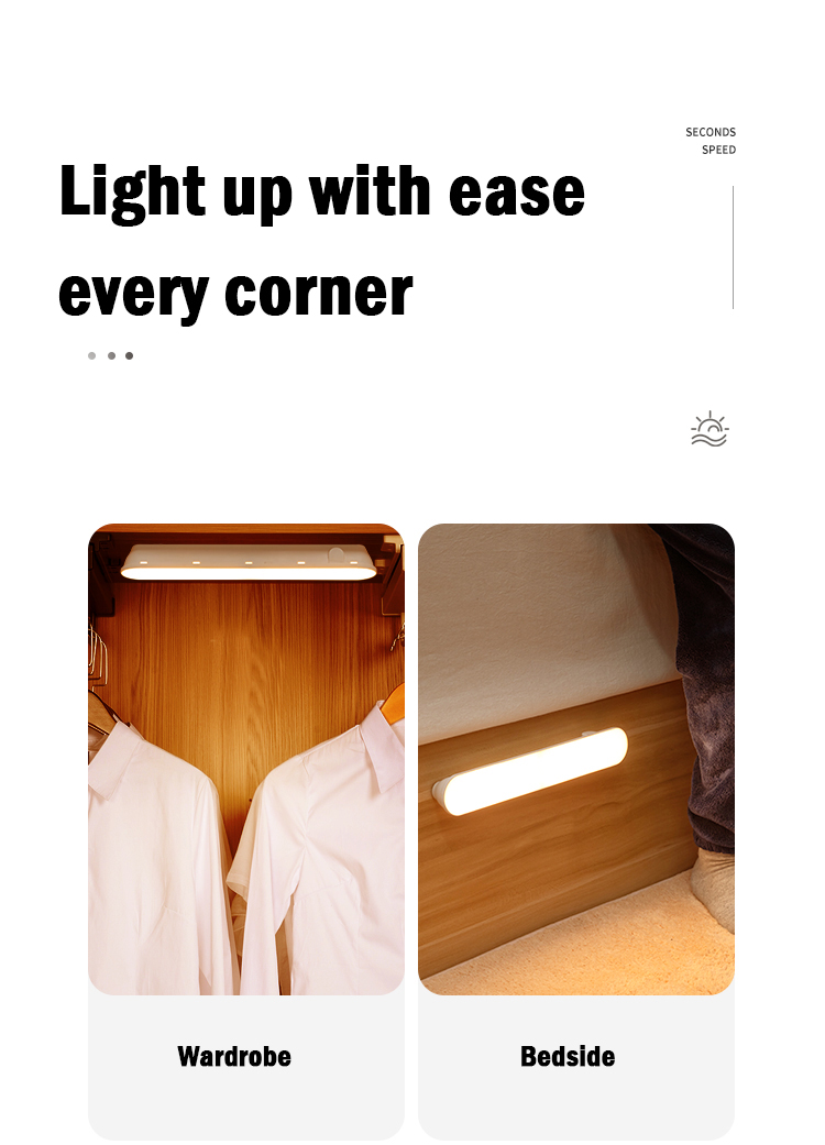 Wireless Human Body Induction Lamp 2700K Motion Sensor Night Light