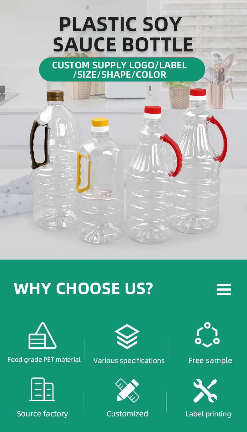 Food Grade Sunflower Oil 1 Litre Bottle Clear Plastic Vinegar Bottle With Handle
