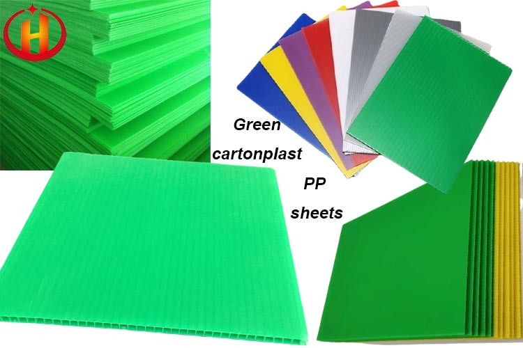 ShockProof 200GSM Green Corrugated Plastic Sheets Eco Friendly