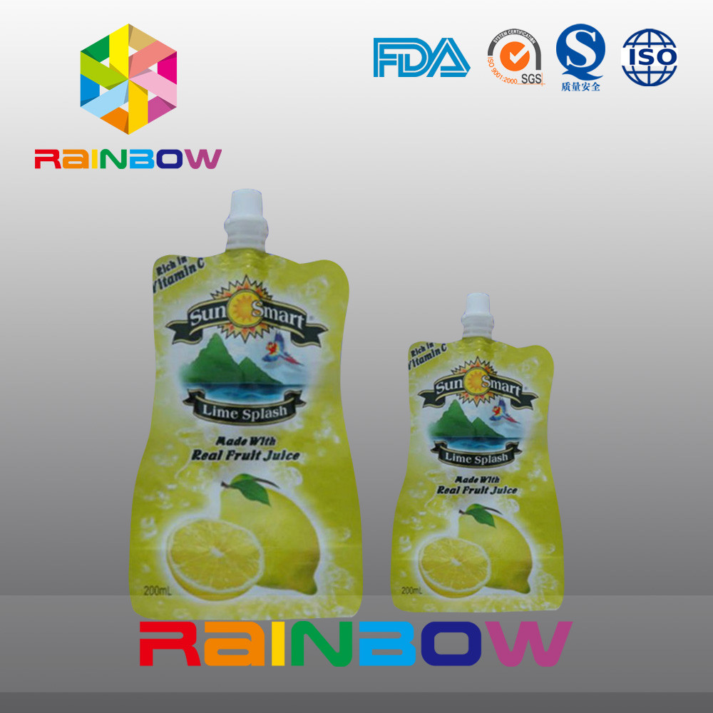 Customized Printed Stand up reusable spout pouch for liquid pakaging