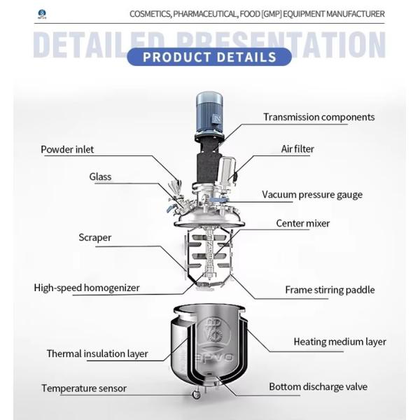 Vacuum Homogenizing Emulsifying Machine With Automatic Material Suction Mature Technology Forging Quality Is Guaranteed