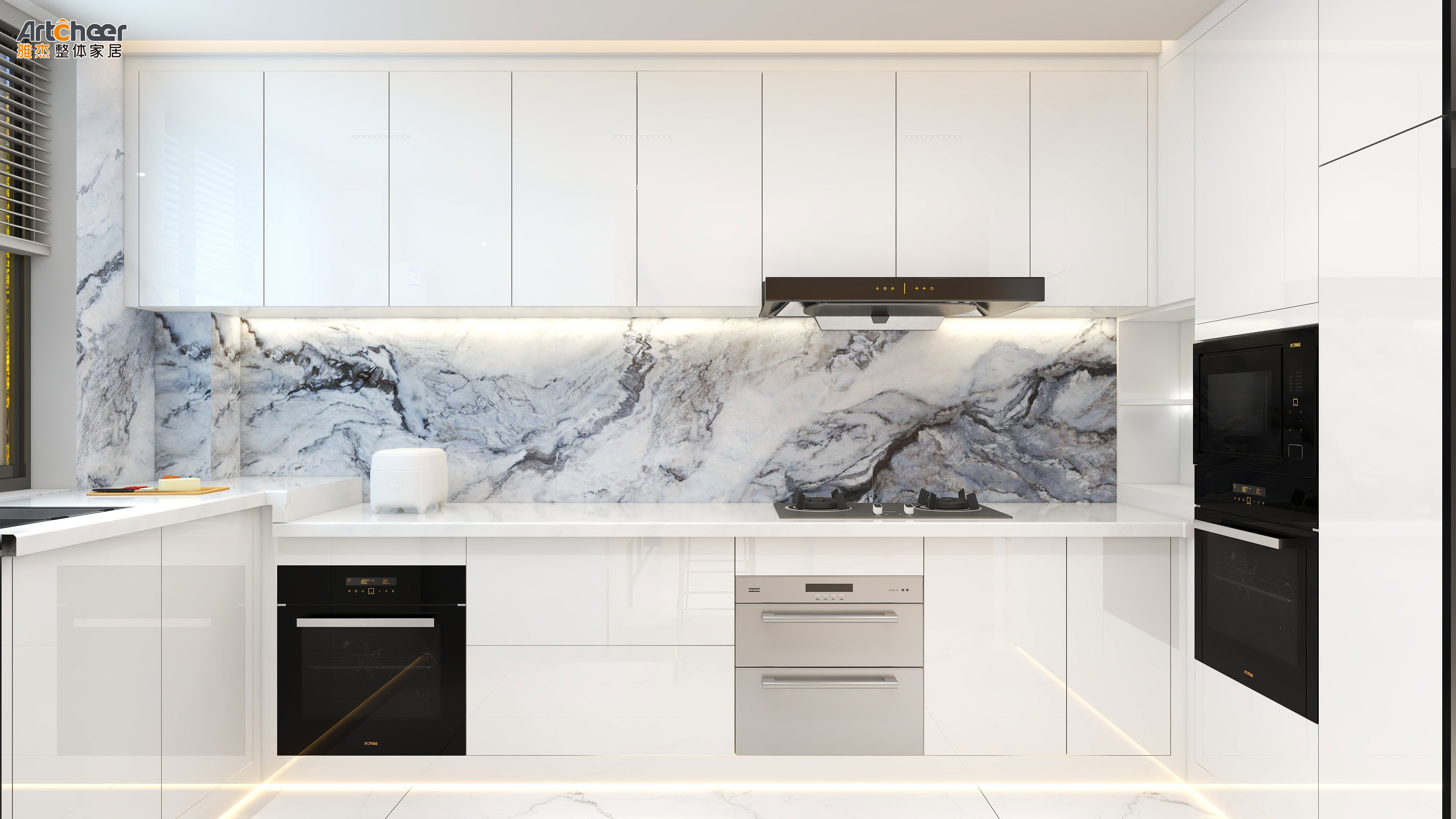Australia Home Wood RTA White Color Custom Modular Kitchen Cabinets ECO Friendly Material Grade