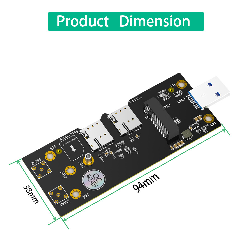 NVME NGFF M.2 To USB 3.0 Adapter With Dual NANO SIM Card Slot