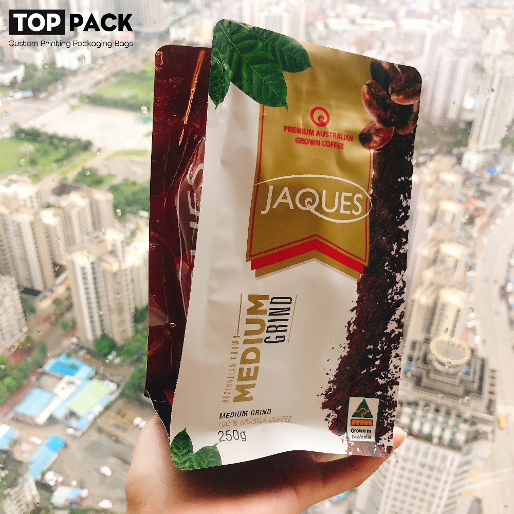 Organics Spice Kraft Paper Pouch Zipper Packaging Bag With Clear Window