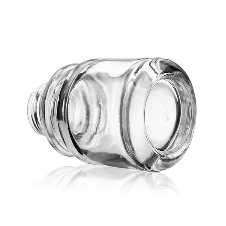 Cosmetic Packaging 30ml Round Clear Serum Lotion Foundation Glass Bottle With Pump