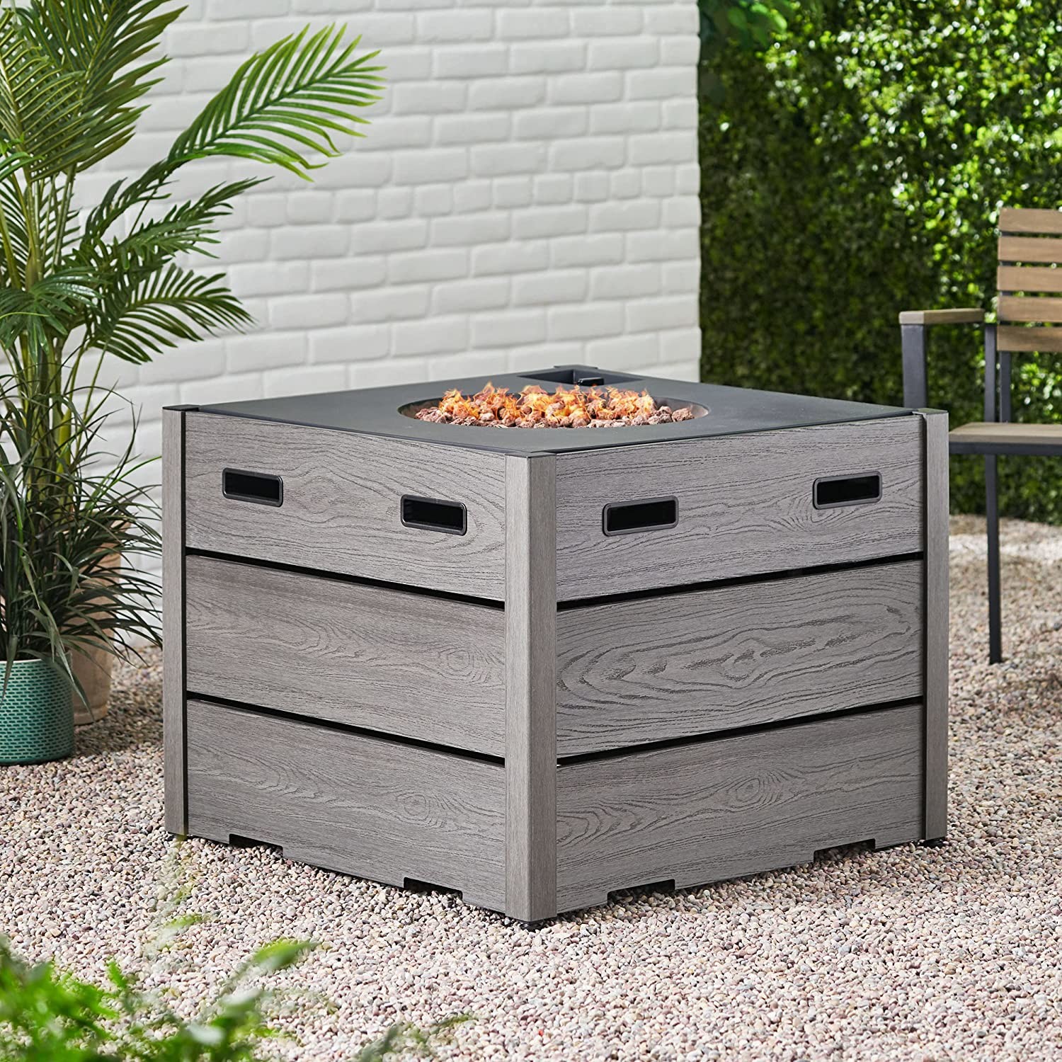 Customized Size Outdoor Gas Firepit 40000 Btu Resin Concrete