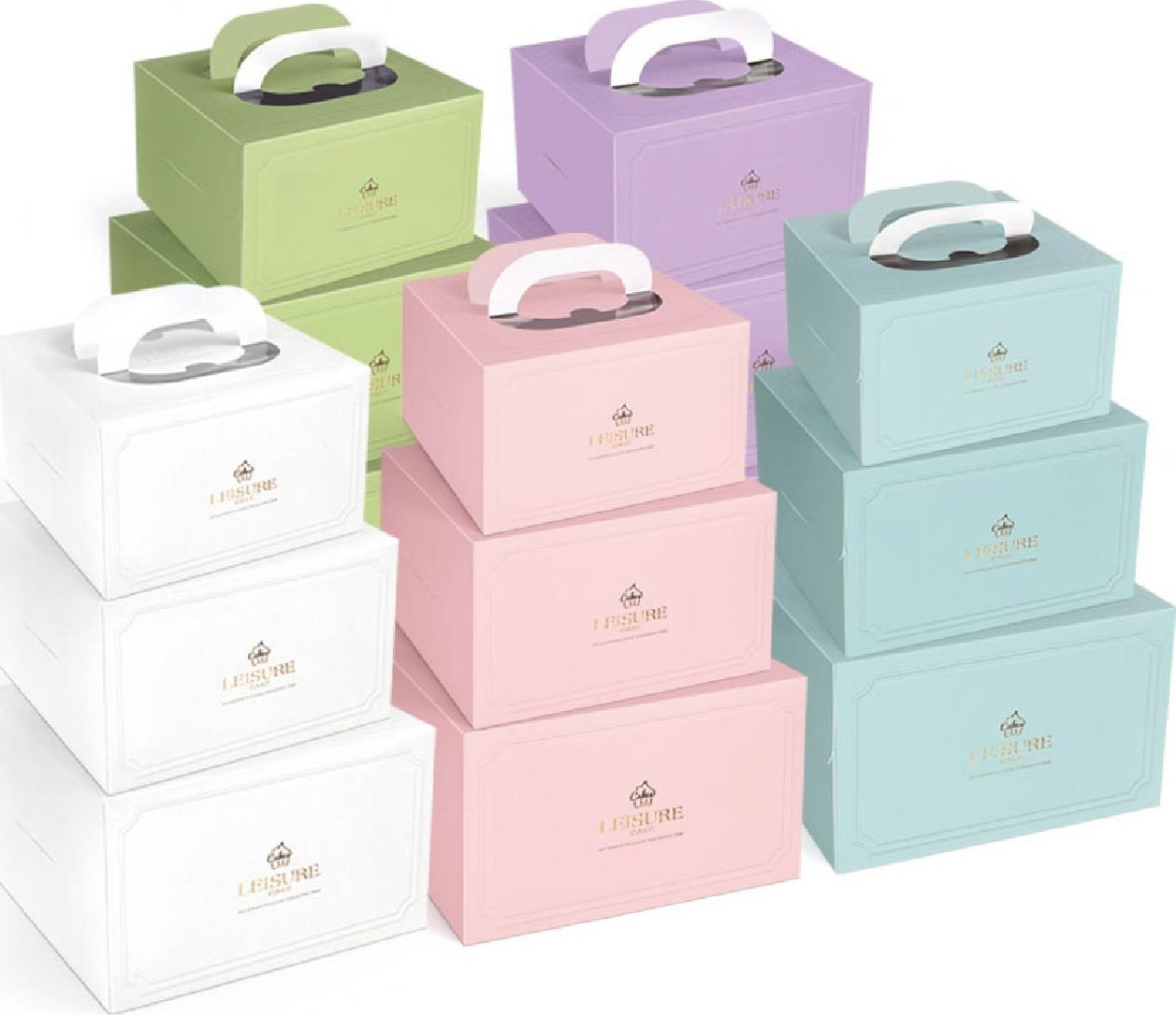 Factory price cake packaging bulk wholesale cake box with window custom logo print birthday wedding cake boxes