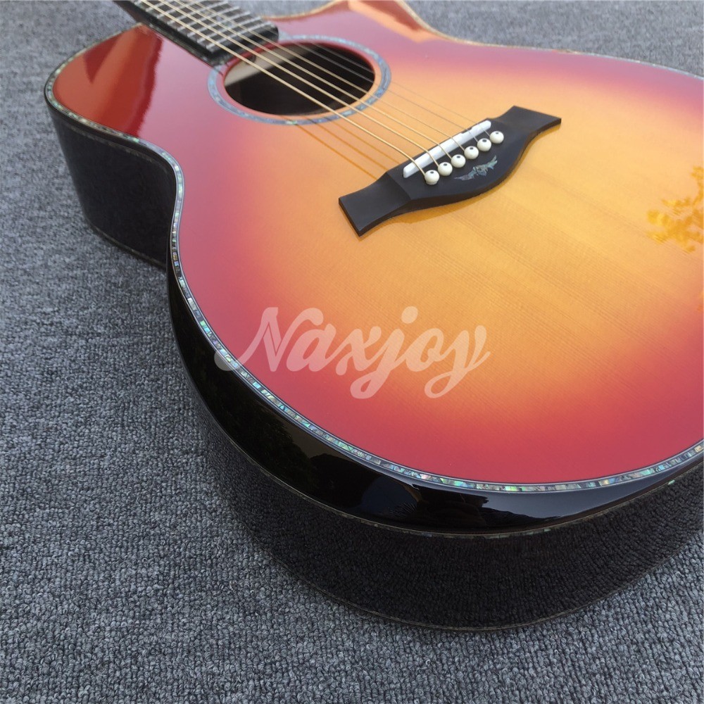 2019 NEW Sunbrust SP14s Acoustic Guitar with fingerboard ebony rosewood back side