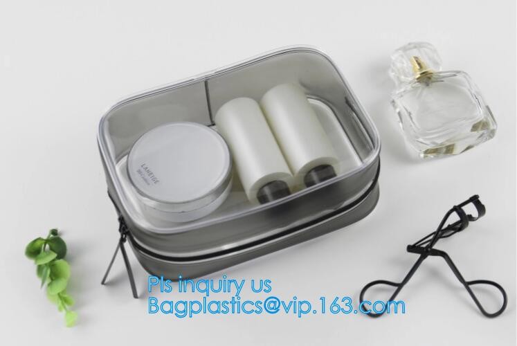 Bulk ladies travel pvc clear promotion make up bag, Toilet Towel Packaging Custom Clear Plastic PVC Travel Cosmetic Bag