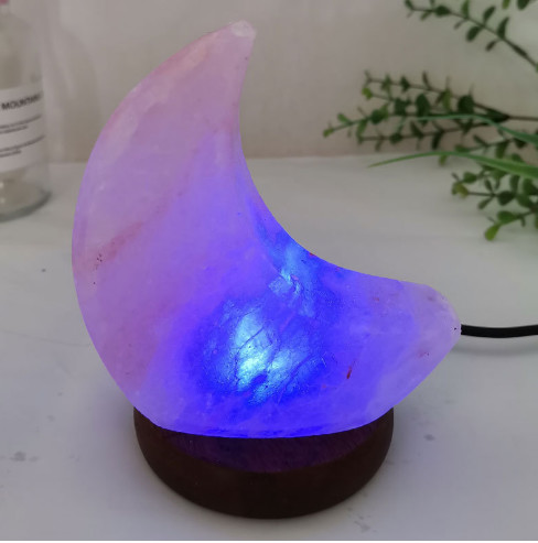OEM Carved Himalayan Salt Lamp With Solid Wooden Base