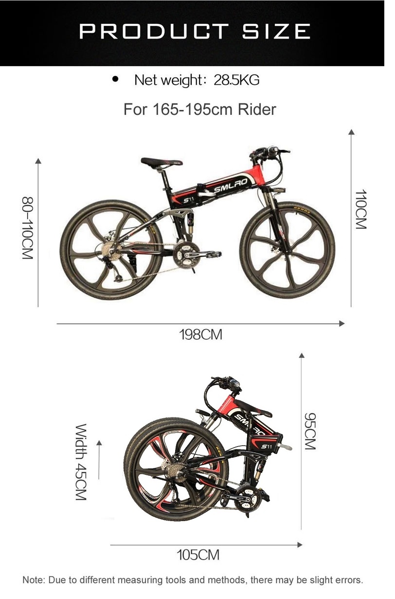 40km/H 26 Inch Folding Electric Bike , SMLRO S11 Electric Bike