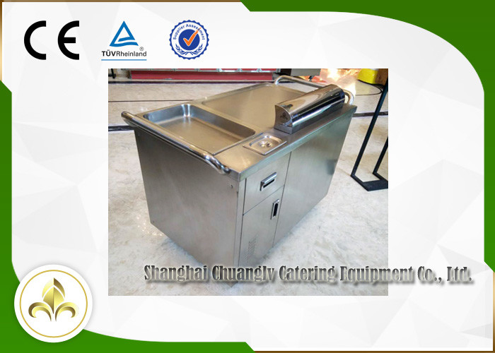 S/S Barbeque Mobile Teppanyaki Grill Outdoor Flat Top Griddle High Efficiency