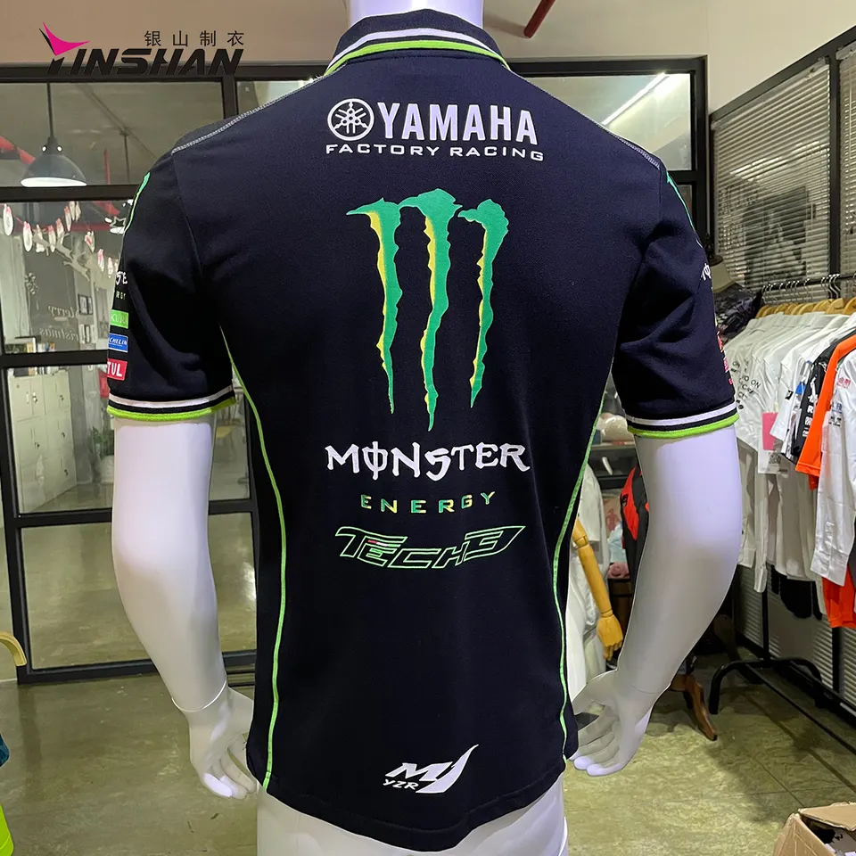 Wicking Breathable Custom Design Pit Crew Team Motorcycle Polo Shirt