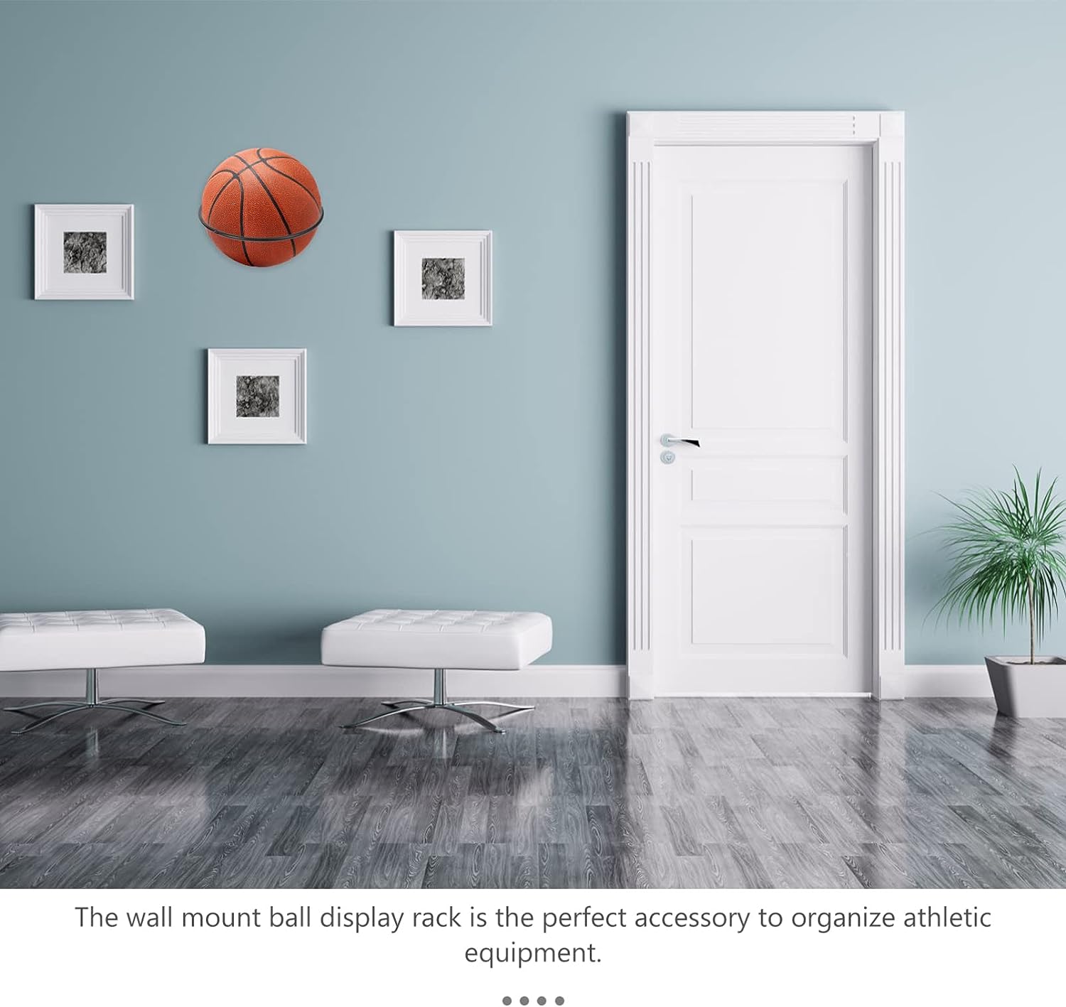 Wall Mounted Sports Ball Display Holder for Basketball Soccer Football and Volleyball