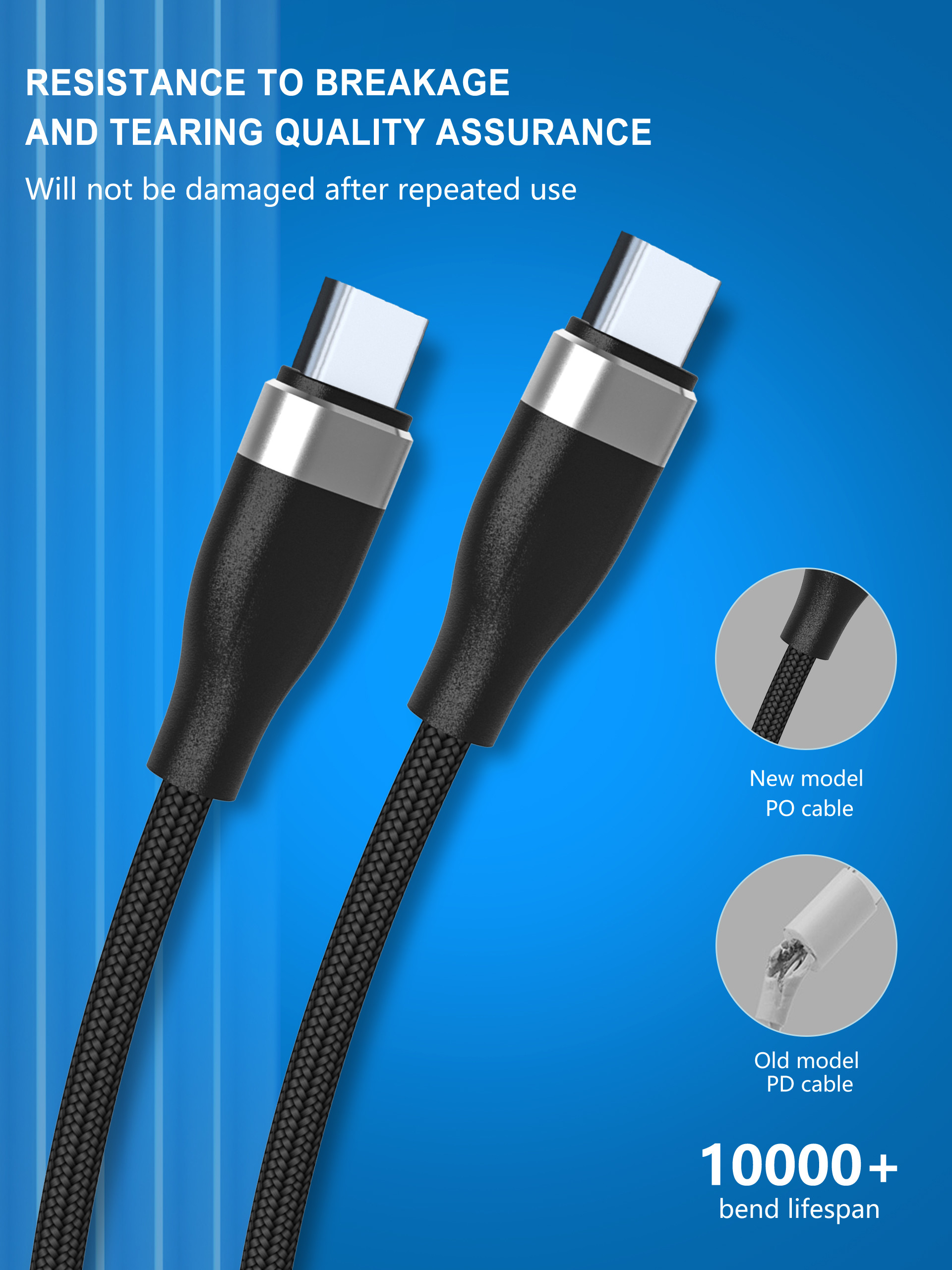 Car 0.5M Nylon Braided Charging Cable , 3A Short Kevlar Usb C Cable
