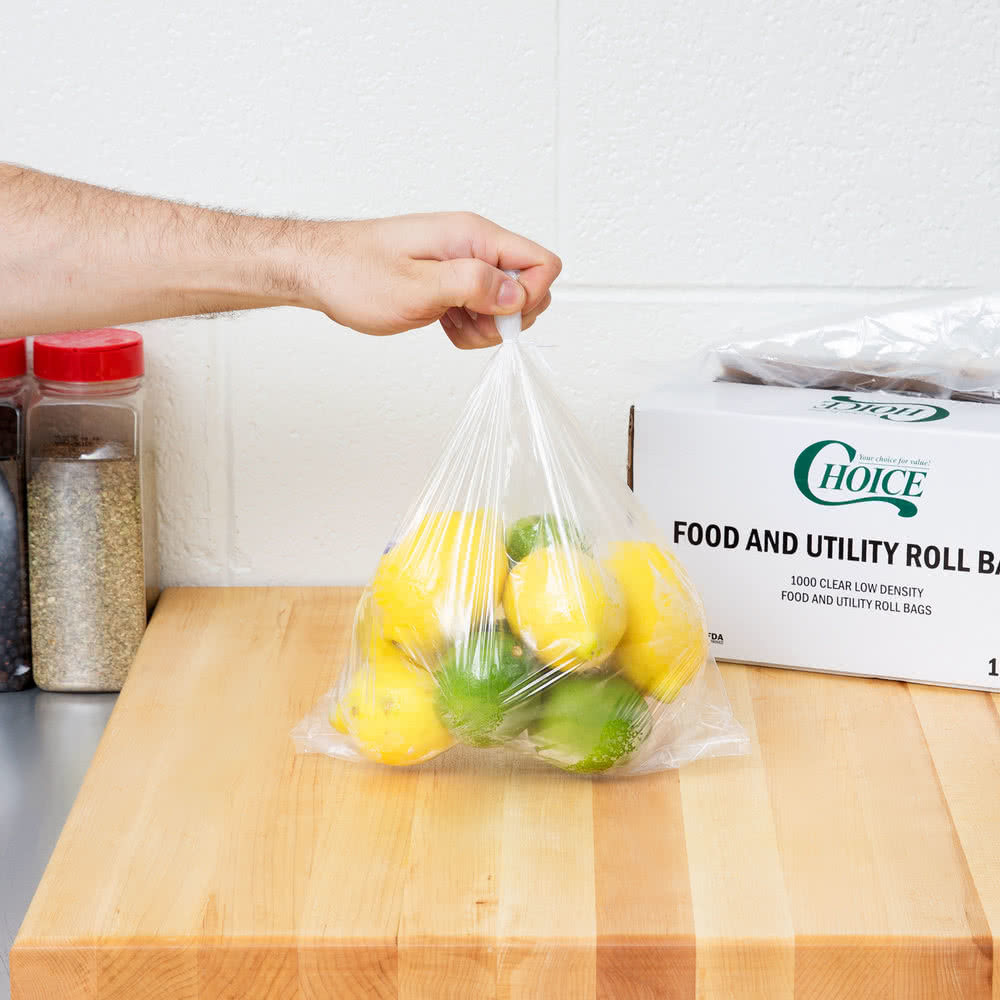 Simple Food Safe Storage Bags , Rolled Food Grade Clear Bags 10" X 14"