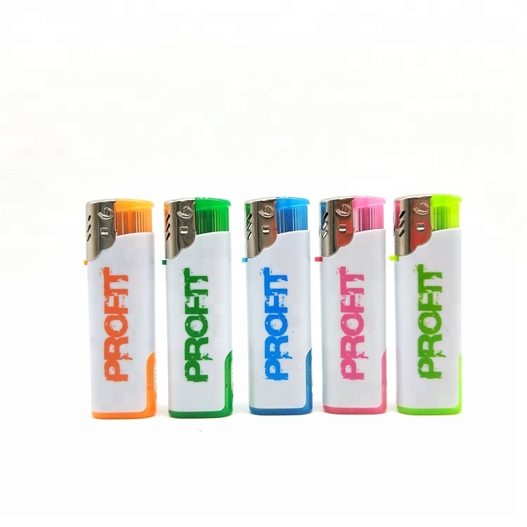 Promotional Price Plastic Refillable Windproof Lighter with LED Lamp