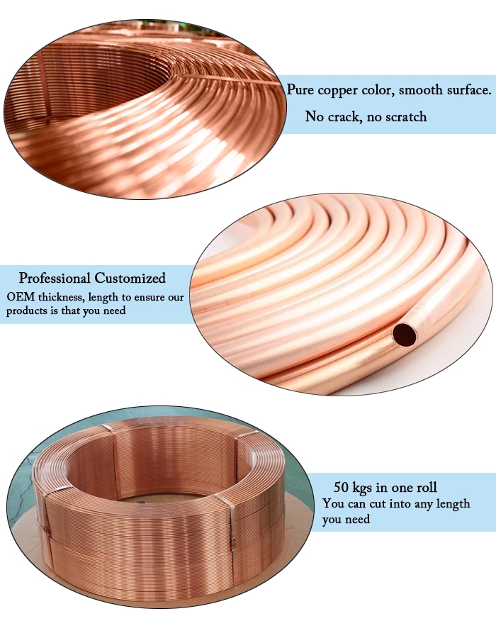 Copper Pipe Coil Customized C3600 Brass Induction Heater Copper Max Tube Pipes Soldering For Gas Industrial