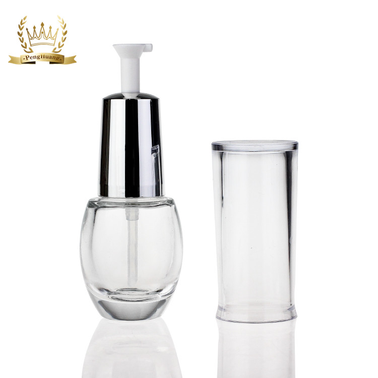 Eco Friendly Silver Cosmetic Lotion Packaging Glass Bottle Mist Spray Bottle F093