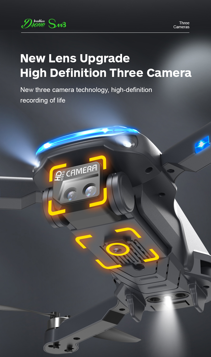 S118 Drone With 4k Dual Camera 5g Wifi 360 Obstacle Avoidance Fpv Brushless Motor Rc Quadcopter Mini Drone Professional