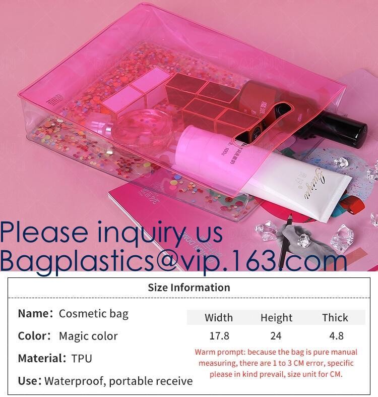 Waterproof All Over Printing PVC Coating Tote Shoulder Fabric Shopping Bag With Gusset And Lining,Jelly Clear Plastic PV