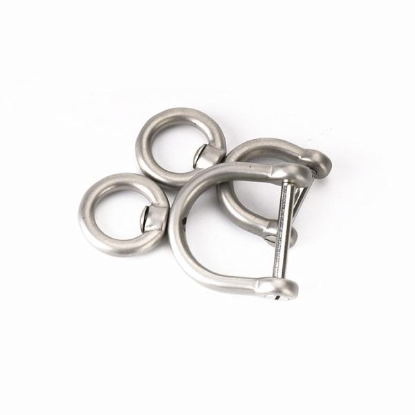 High-Grade 304 Stainless Steel 360 Degree Rotating Horseshoe Buckle D-type Car KeyChain Buckle