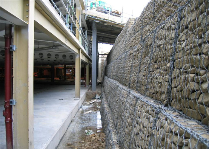 Rockfall Protection Galvanized Gabion Boxes Hexagonal Stone Cage Retaining Wall