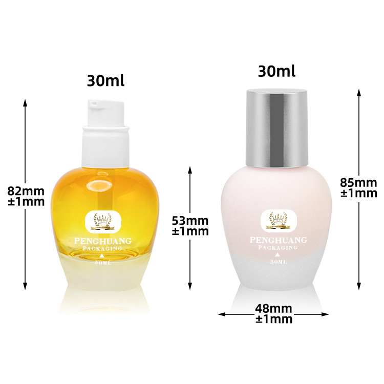 wholesale 30ml glass foundation bottle lotion pump skin care packaging glass cosmetic bottle