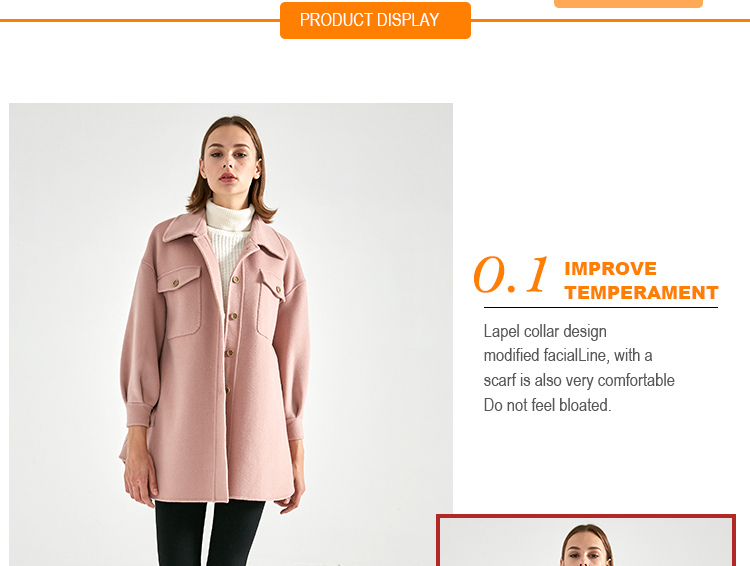 Vintage Lapel Collar Check Button Loose Woolen Long Coat Breathable Warm