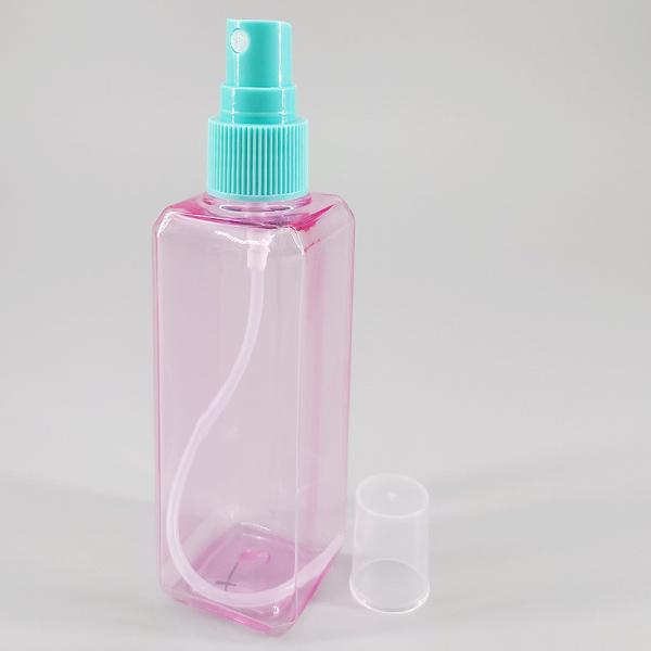 Transparent 100ml PET Clear Purple Square Spray Bottle